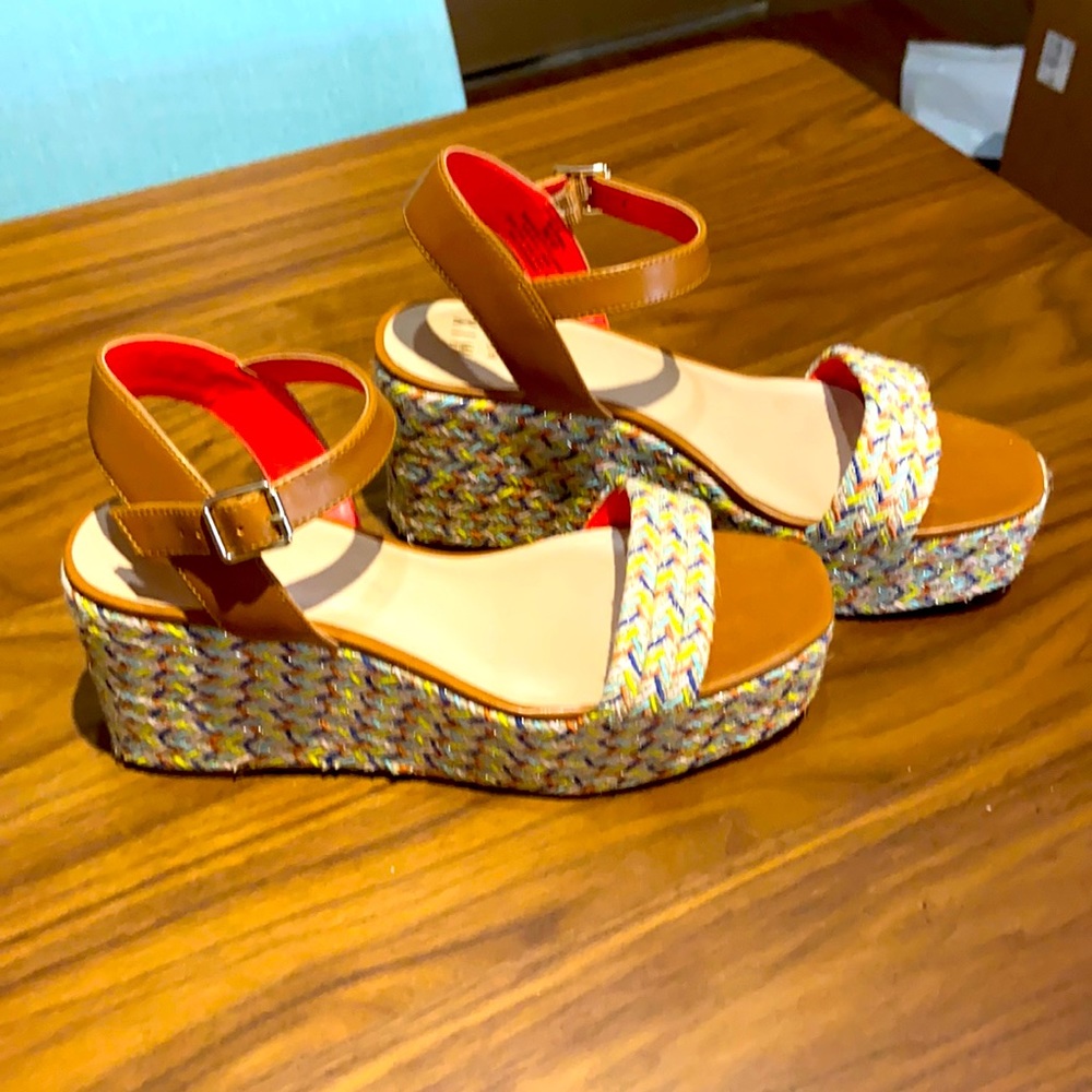 Mix No. 6 Tan and Multicolor Platform Sandals